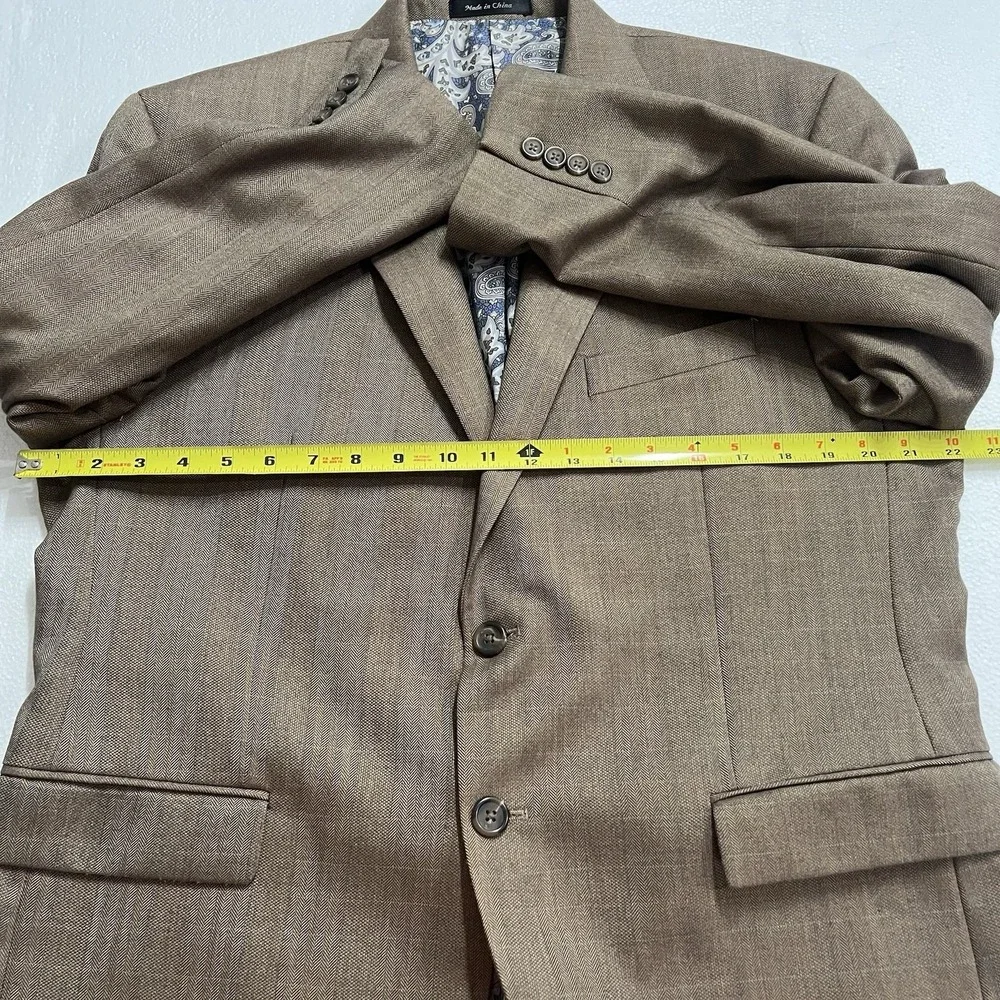 Lauren Ralph Lauren LRL Tan Beige Paisley Lined Blazer Sport Coat Jacket Men 42S